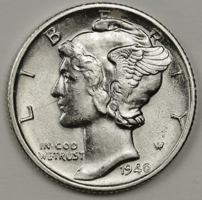 メル19410 1940-s Mercury Head Dime. B.U. Inventory G. 128008 | eBay