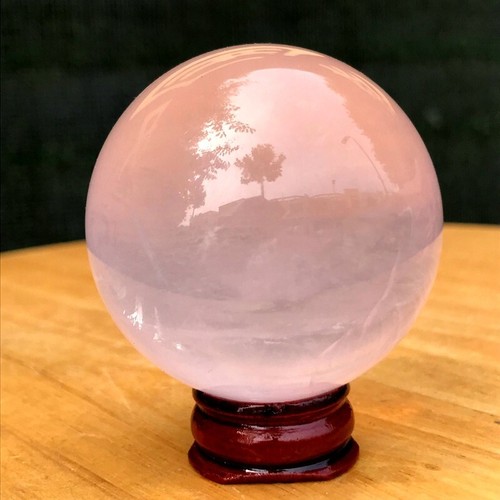 Sfera cristallo sfera quarzo rosa naturale 180G esemplare minerale guarigione - Foto 10 di 19
