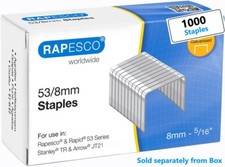 Image of 1000 Rapesco Tacwise 8mm Staples Galvanised Type 53 Series 5/16" Wood Gun DIY