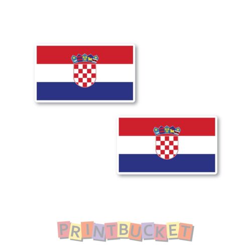Croatia flag 120mm sticker Twin pack quality water & fade proof vinyl - Photo 1/1