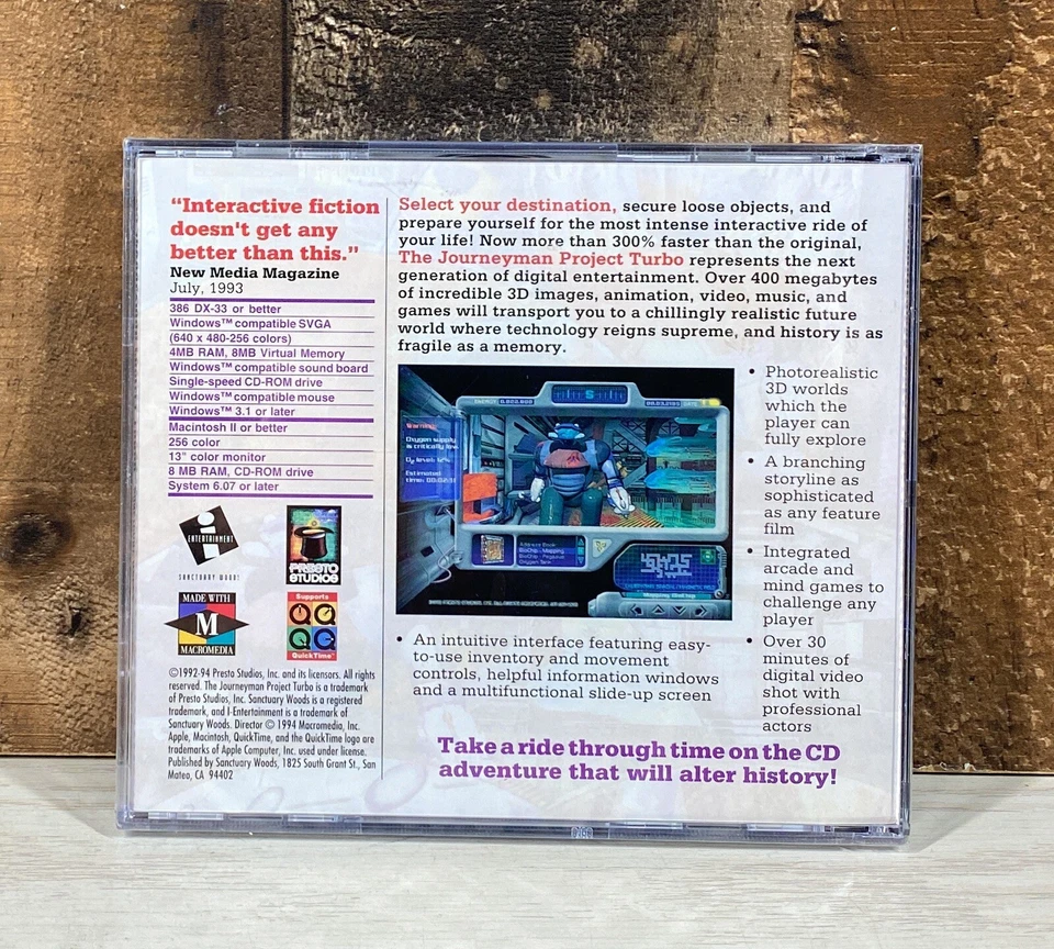 THE JOURNEYMAN PROJECT TURBO - (Vtg 1994 Windows 3.1 PC Video Game) NEW SEALED - Image 3 of 4