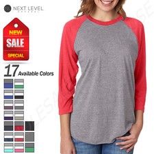 NEW Next Level Premium Unisex Triblend 3/4-Sleeve Raglan XS-2XL T-Shirt M-6051