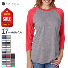 NEW Next Level Premium Unisex Triblend 3/4-Sleeve Raglan XS-2XL T-Shirt M-6051