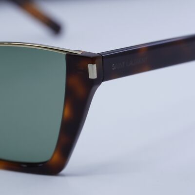 Saint Laurent SL369 KATE 002 Sunglasses Havana Cat Eye Frame, Green Lenses Saint Laurent SL369 KATE 002 Havana/Green 58-13-140  main image 3