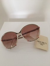 New Vintage Nina Ricci Sunglasses NR 1400 Col. Gold Red  White Made In France