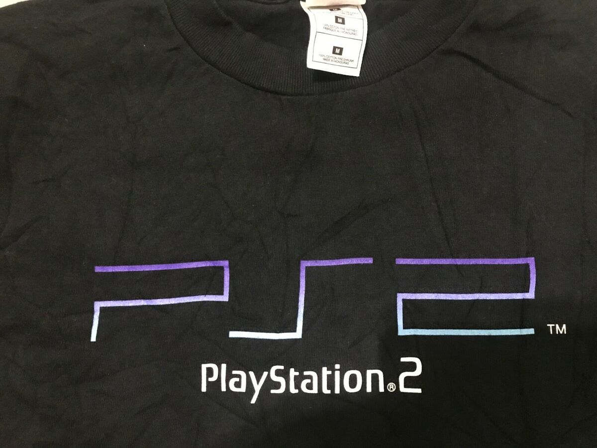 Vintage 2000 PLAYSTATION 2 CONSOLE RELEASE GAMING PS2 Tee Shirt Medium USA