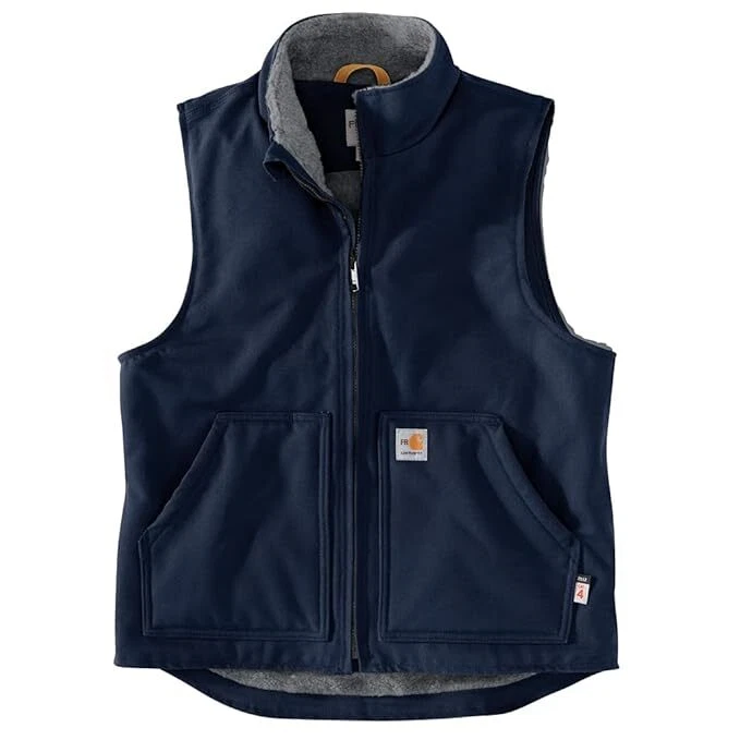 New Carhartt Mens FLAME-RESISTANT QUICK DUCK SHERPA LINED VEST Flame Resistant - Image 2 of 3