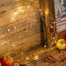 Xmas King Decorazione Ghirlanda Luminosa Ø30cm di Natale Filo Rame 20 MicroLED