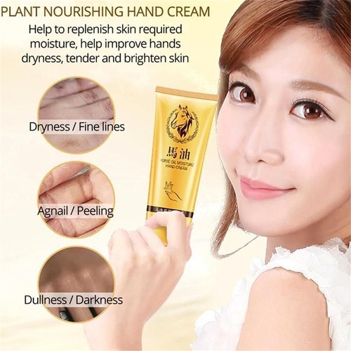 Horse Oil Repair Hand Cream Moisturizing-Anti-Aging Skin Whitening - Picture 3 of 13