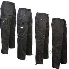Mens New Holster Pockets Stretch Panels Cargo 7 Zips Work Trousers Pants Bottoms