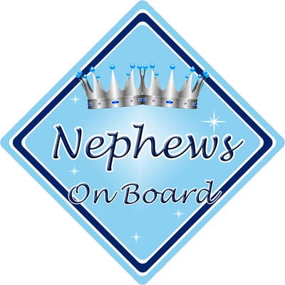 CAR SIGNS DIRECT Baby On Board Autoschild ~ Neffen an Bord ~ L.blau