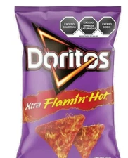 6-Pk Doritos Xtra Flamin Hot Doritos X-Hot Chips 62gr/2.19oz ea from Mexico
