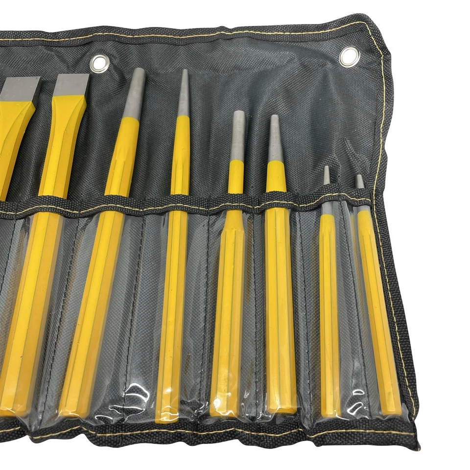 12-tlg Satz Flachmeißel Körner Splinttreiber Durchschlag Set Meisel Durchtreiber - Bild 4 von 4