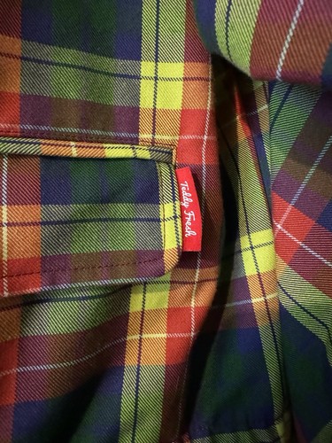 Teddy Fresh Women's Plaid Cropped Jacket Full Zip Rainbow Multicolor EUC Size XL - Picture 3 of 5