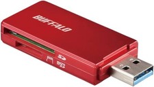 BUFFALO SD card reader BSCR27U3RD USB3.0 microSD Red From Japan