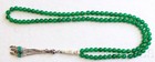 Chaîne de prière islamique Tesbih 99 perles de jade vert et argent sterling