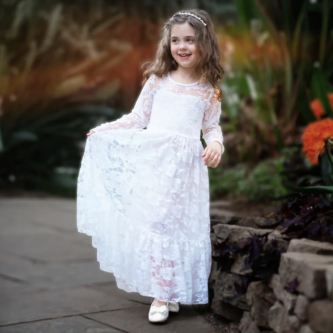 green emerald velvet dress Baptism Dresses Baby Girl White Textured Puffy Formal Princess Dress Toddler Prom Dress, White / 3-4 Years (110cm) main image 1