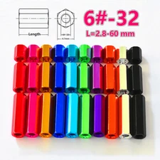 6#-32 Aluminium Anodized Hex Standoff Spacer Hexagonal Long Nut Female Thread