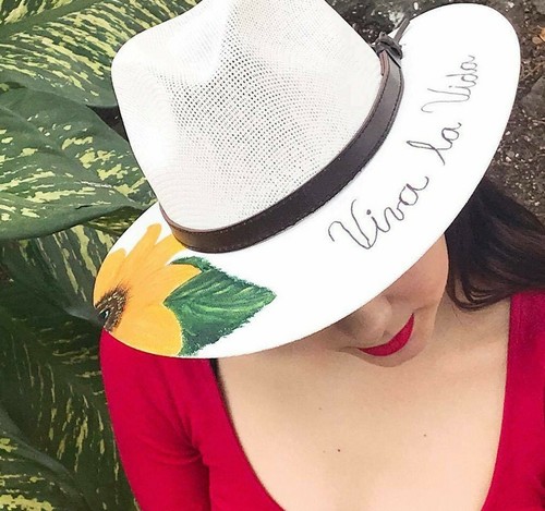 Hand Painted Mexican Hat. Cowgirl 