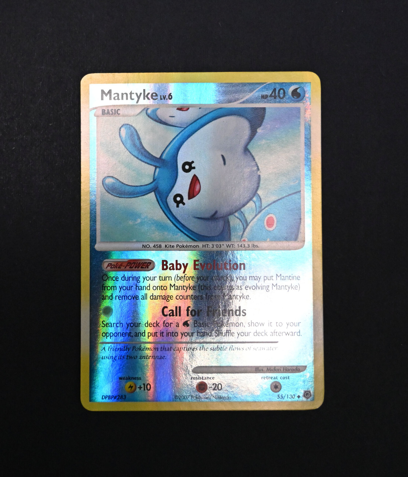 LP+ Mantyke LV.6 Reverse Holo 55/130 Diamond and Pearl Pokemon Card