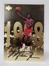 Michael Jordan 1992 Upper Deck Gatorade Jumbo Card Gold Facsimile Auto #4 di 12
