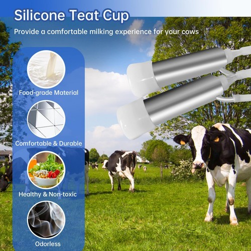 14L Electric DualHead Sheep Goat Milking Machine Cow Milker Vacuum Pump Impulse - Picture 7 of 12