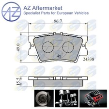 Fits Toyota RAV4 2005- + Other Models AZ Rear Brake Pads Set