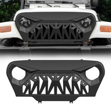 Matte Black Front Grill Shark Grille Guard For 1997-2006 Jeep Wrangler Tj Abs Matte Black Front Grill Shark Grille Guard For 1997-2006 Jeep Wrangler Tj Abs