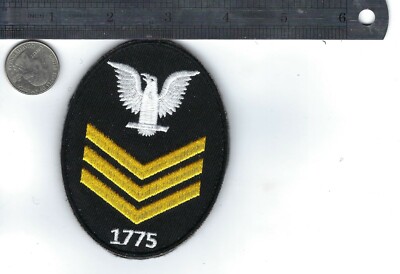 U.S. NAVY FIRST  CLASS PETTY OFFICER PO1 (GOLD)   E-6 PATCH  USN 5 1/4 x 3 5/8