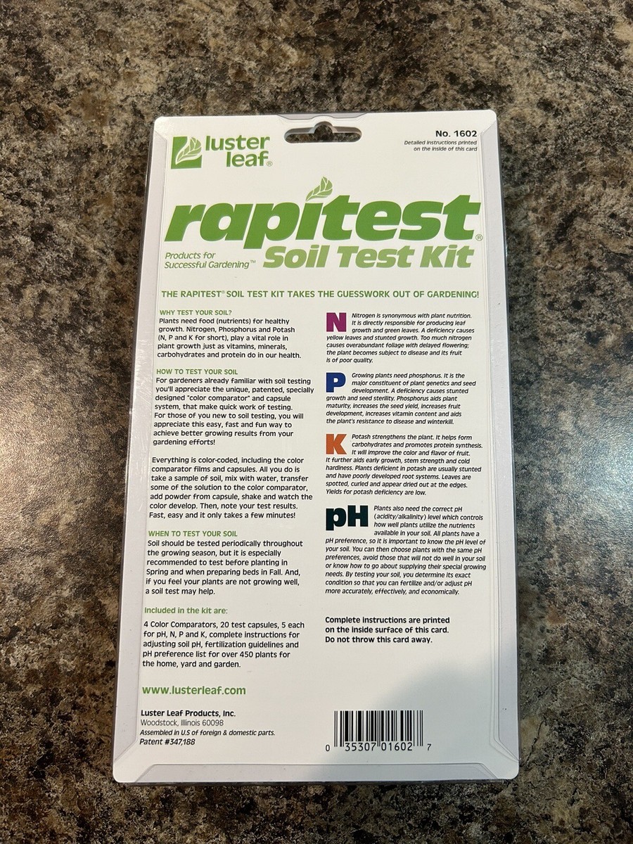 Luster Leaf Rapitest Bodemtestkit – 40 Testen Voor PH, N, P En K – Voor Thuis En Tuin