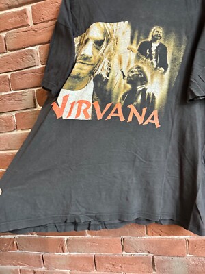 Rare 90s Nirvana Kurt Cobain Grunge Vintage Tee L Black | eBay