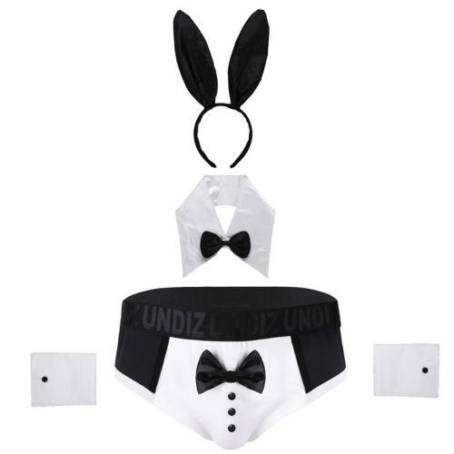 Sexy Herren 4 Stück Kellner Gentleman Cosplay Kostüm Uniform Dessous Outfits - Bild 7 von 38