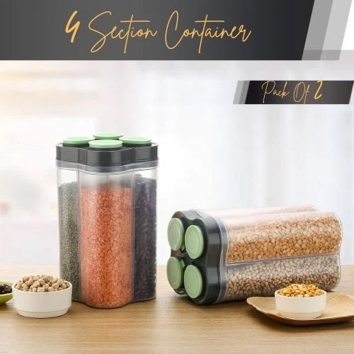 4 SECTION CONTAINER STORAGE CONATINER, AIRTIGHT AND BEST FOR STORTAGE. 2 UNIT