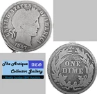 Antique 1907⌛US Philadelphia Mint Silver Barber Dime🪙Antique🪙