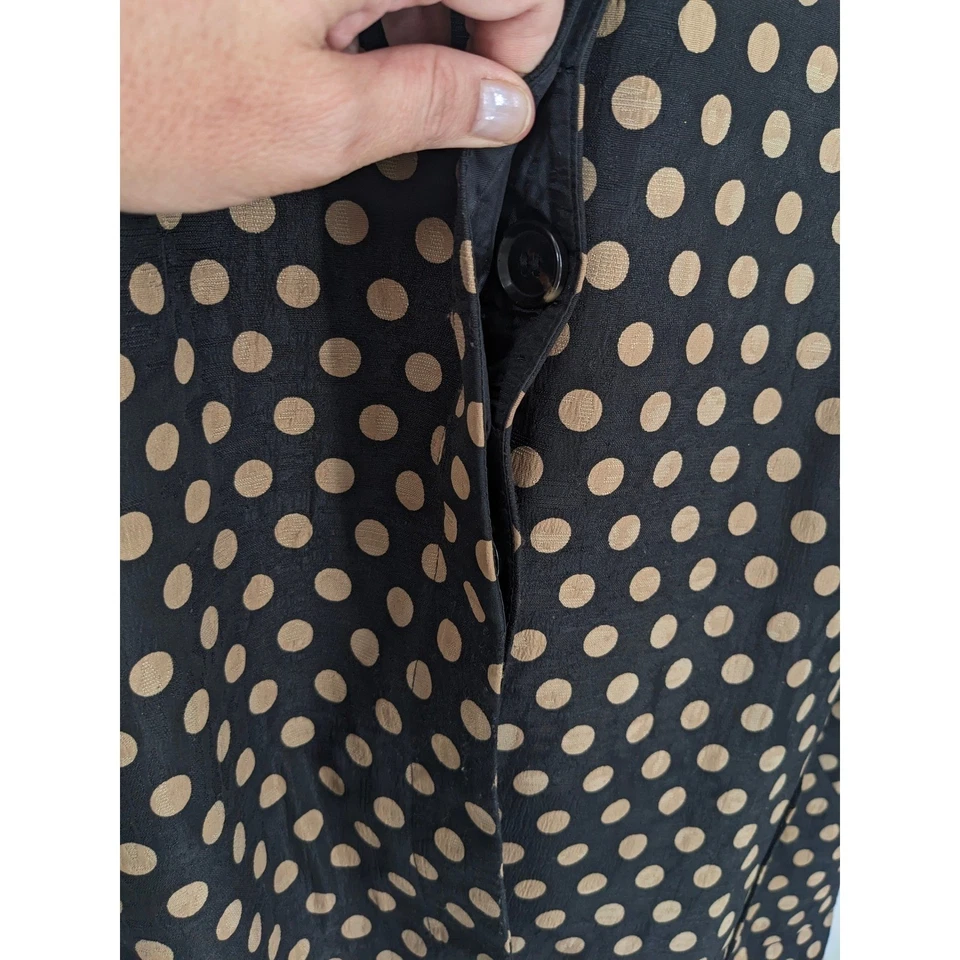Chaqueta Chicos Mujer XL Negro Tostado Lunares Blazer Retro Oficina Trabajo Abrigo Foto 4 de 4