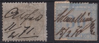 AD / NDP Mi. 25 26 Federstrichentwertung Pracht feinst 270 00 M€ W966