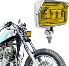 Juego de 3 faros delanteros retro vintage cuadrados para moto