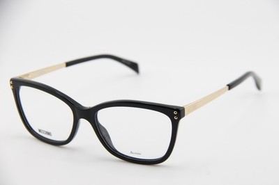 NEW MOSCHINO MOS504 807 BLACK GOLD AUTHENTIC FRAMES EYEGLASSES 53-16