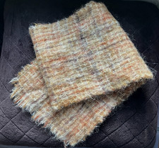 Vintage Heather Glen Scotland Mohair  Wool Woven Scarf Brown Tones 43  