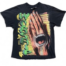 Hellstar Men s Black Graphic Worship Hands Cr...