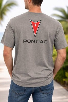 Gildan Softstyle Pontiac Arrowhead Logo Graphic T-Shirt Gray XL