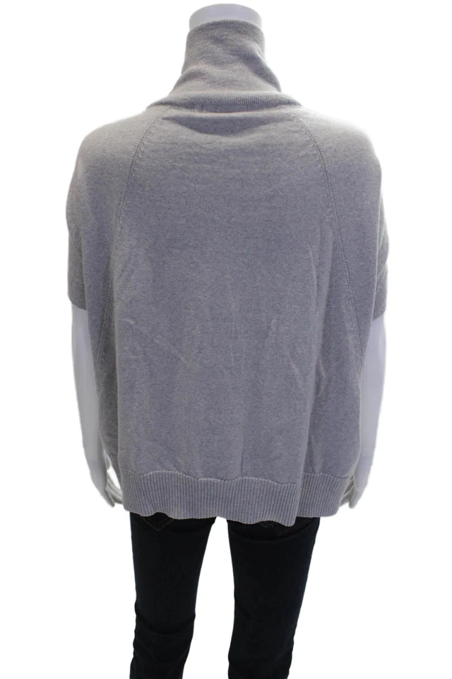 Karen Millen Womens Cashmere Lace Cowl Neck Sleeveless Sweater Top Gray Size M - Image 3 of 4