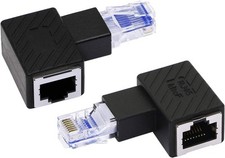 RIIEYOCA 90 Degree Ethernet Adapter,Left Angle RJ45 Male to Female Left