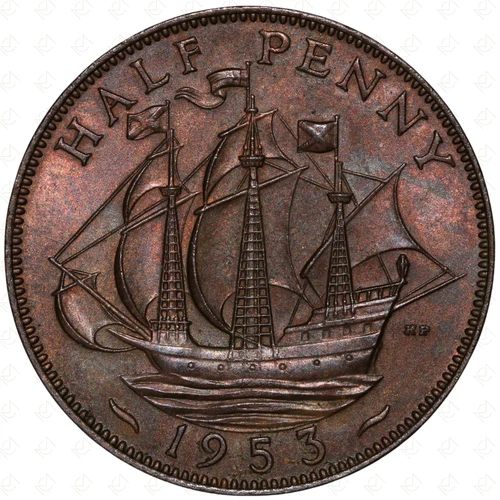 1953 Elizabeth II Half Penny — photo from another recent sale