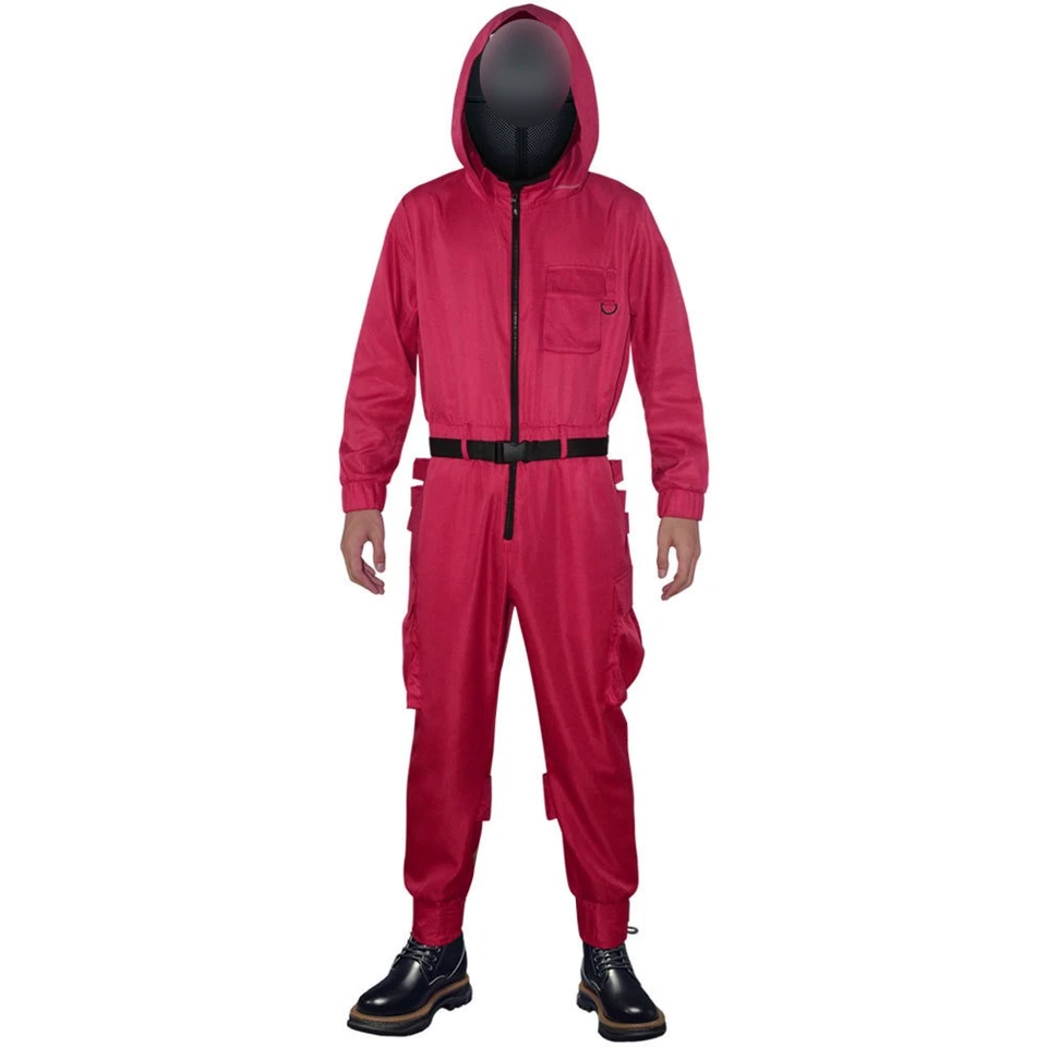 Red Guard Jumpsuit Costume TV Show Cosplay Fancy Dress Costume - Image 2 of 4