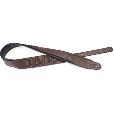 Stagg SPFL40 DBRW dunkelbrauner Kunstleder Gitarrengurt mit dreieckigem Ende (NEU)