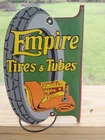 Vintage Porcelain Empire Tires & Tubes  Metal Heavy Sign. Approx.6.25"X10"