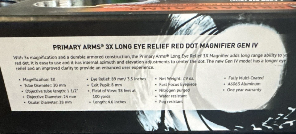 Lupa de punto rojo Primary Arms 3x LER Gen IV Foto 4 de 4