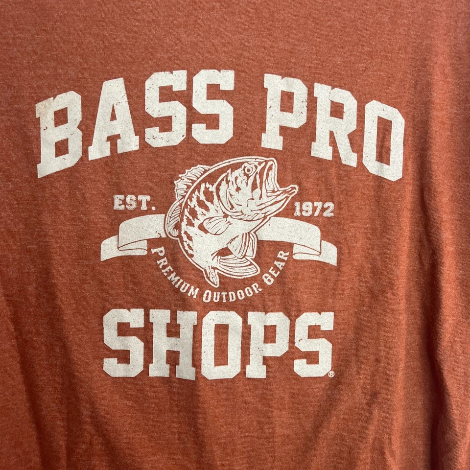 Men's Bass Pro Shops T Shirt Small S Orange Green Fishing Fish - Image 2 of 4