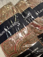 RALPH LAUREN HOME Gladwyne Paisley Window Valences Set 4 84x15 NOS NWT Very Rare
